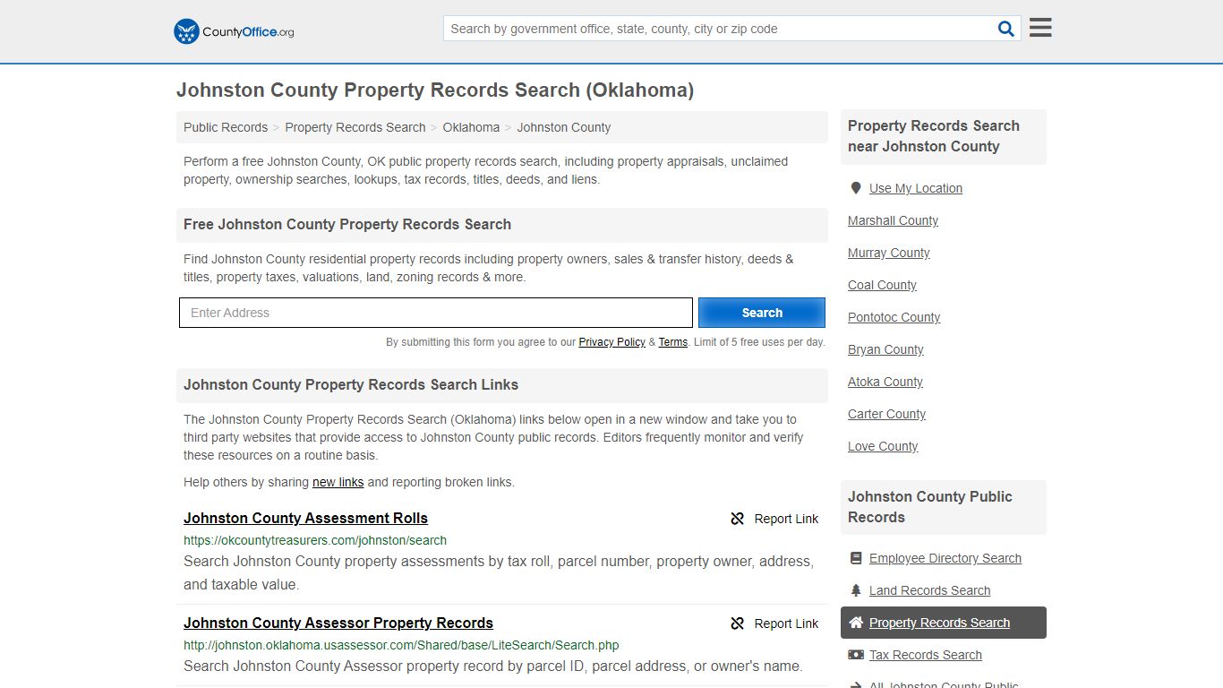 Johnston County Property Records Search (Oklahoma) - County Office